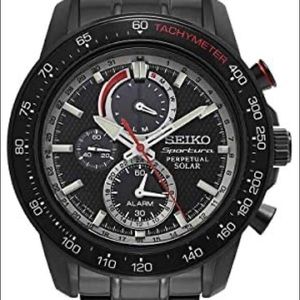 Seiko Sportura Solar Chronograph Black Dial & Gunmetal Gray